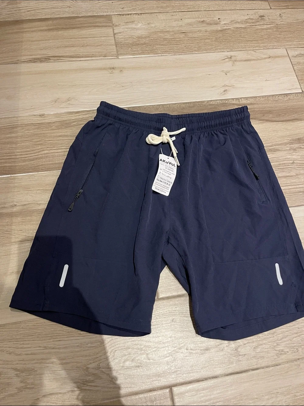 Navy Athletic Drawstring Shorts 7” inseam